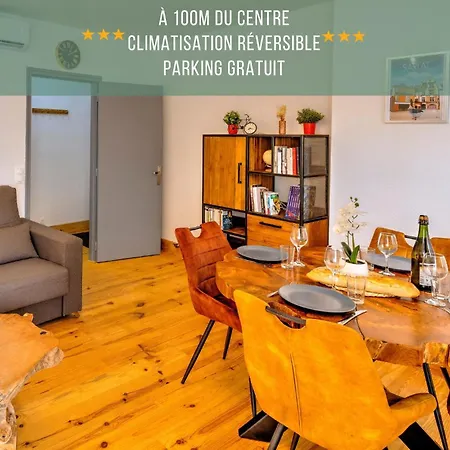 3 Pieces, Climatise, Calme, 100m Du Centre, Parking, 