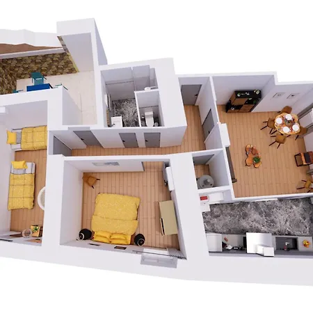 3 Pieces, Climatise, Calme, 100m Du Centre, Parking, 